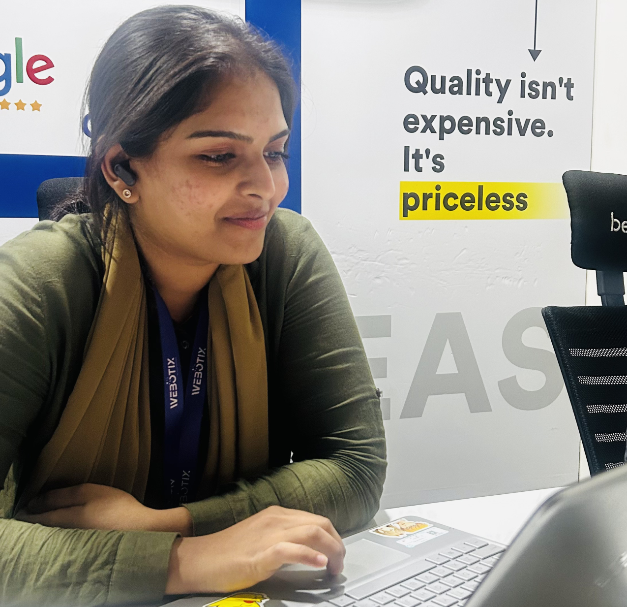 webotix employees on a team meeting